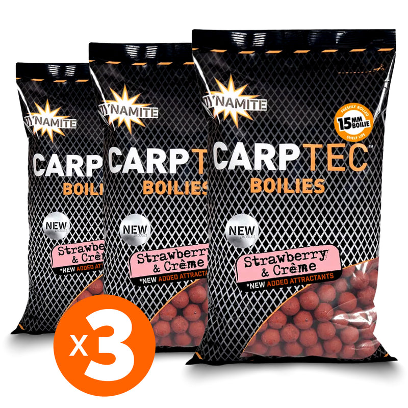 Boilies Carp-Tec Strawberry & Creme 20 mm 1.8 kg (3 bolsas)