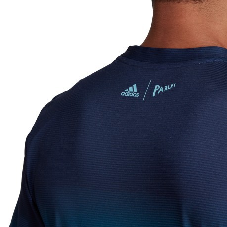T-Shirt Man Parley Printed colore Blue White - Adidas - SportIT.com