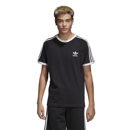 Men's T-Shirt 3-Stripes colore Black White - Adidas Originals - SportIT.com
