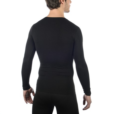 Chemise à Manches Longues sous-Vêtements des Hommes de Ski Active Skintech modèle noir en face de