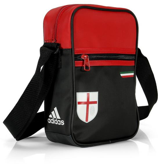 AC Milan Borsello Ecopelle, Borsa a Tracolla Uomo Donna Prodotto  Ufficiale-Official Merchandising Unisex-Adulto, Nero, Misura:25x20x2 cm :  : Moda