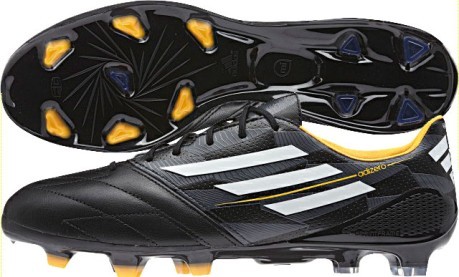 Zapatos del fútbol de los hombres F50 Adizero FG Cuero colore negro blanco  - Adidas - SportIT.com