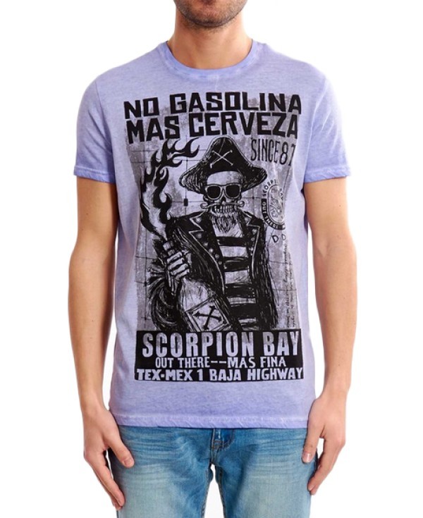 T-Shirt Stampa Pirata Uomo colore Grigio - Scorpion Bay - SportIT.com