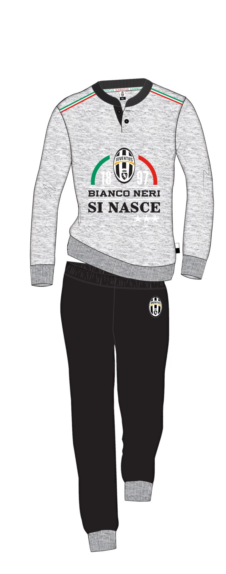 Pigiama bambino Juventus colore Nero - Planetex 