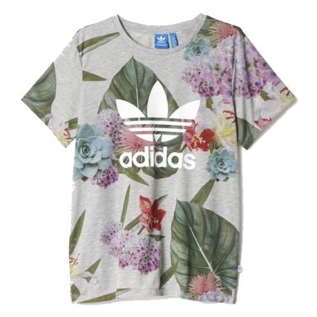 T-Shirt Damen Boyfriend Trefoil colore grau Fantasie - Adidas Originals -  SportIT.com