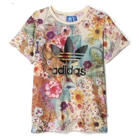 T-Shirt Woman-Happy With Trefoil colore Fantasy Beige - Adidas Originals -  SportIT.com