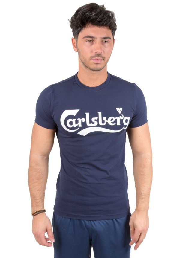T-Shirt Schriftliche Stretch colore blau weiß - Carlsberg - SportIT.com