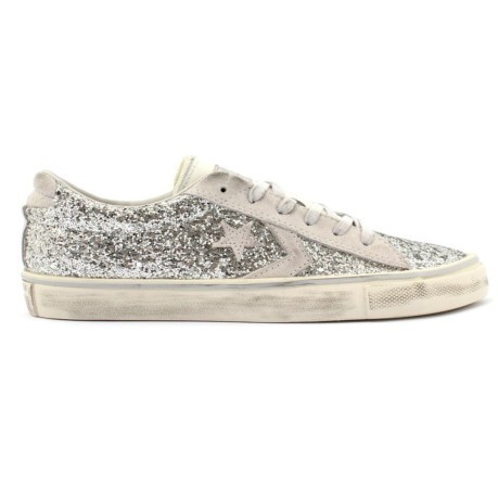 Shoes Sneakers, Pro Leather Vulc Glitter colore Silver - Converse -  SportIT.com