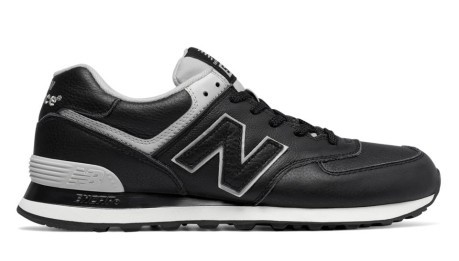 Shoes, Man M 574 Leather colore Black White - New Balance - SportIT.com